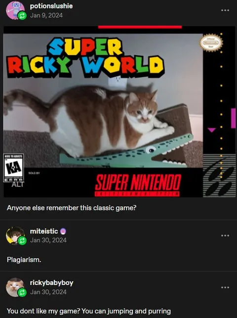 Super Ricky World Plagiarism