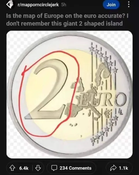 Giant Two-Shaped Euro Island