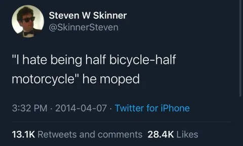 Half Bicycle Half Motorcycle Moped Pun