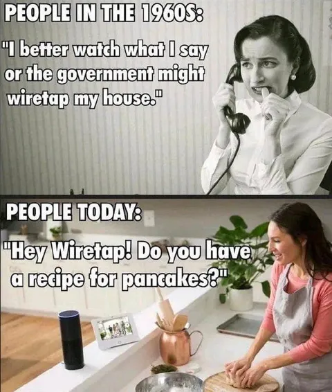 People Then and Now Wiretap Joke