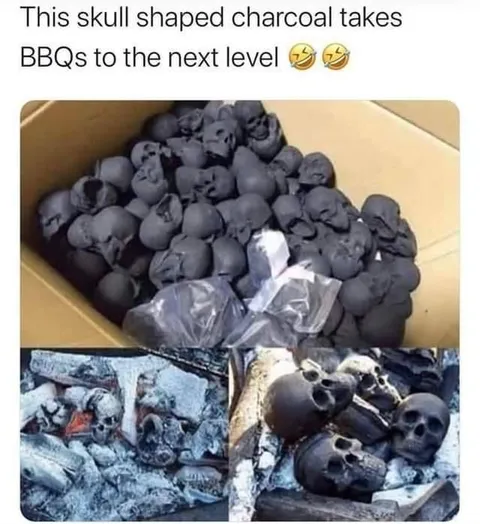 Skull-Shaped Charcoal BBQ