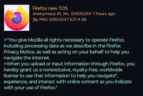 Firefox New Terms of Service