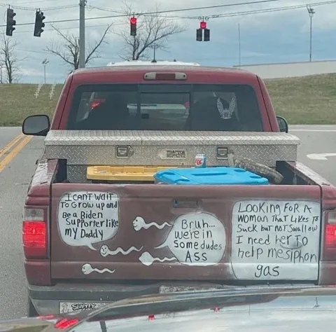 Biden supporter siphons gas