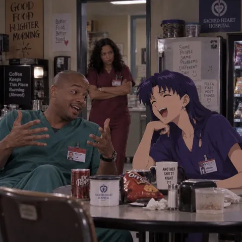 Turk Laughing With Anime Nurse