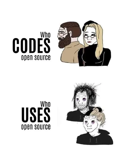 Who Codes vs Uses Open Source