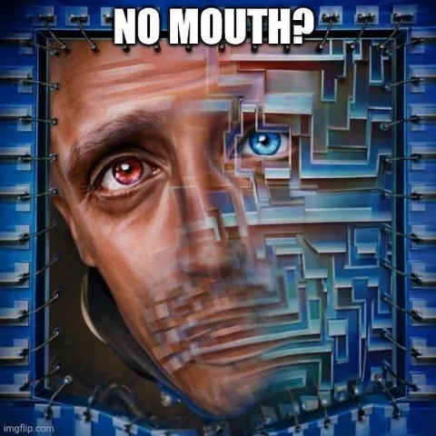 No Mouth Surreal Face