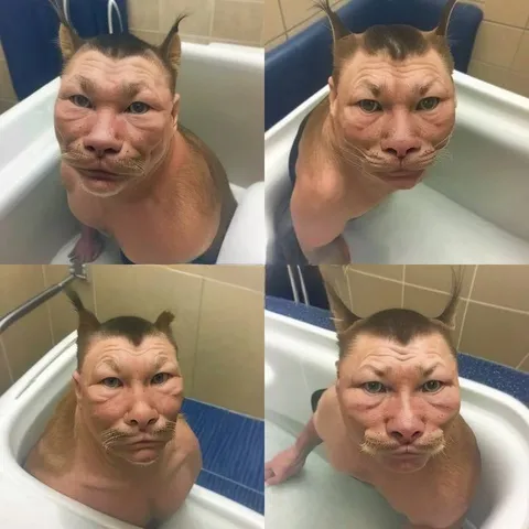 Котопёс в ванной