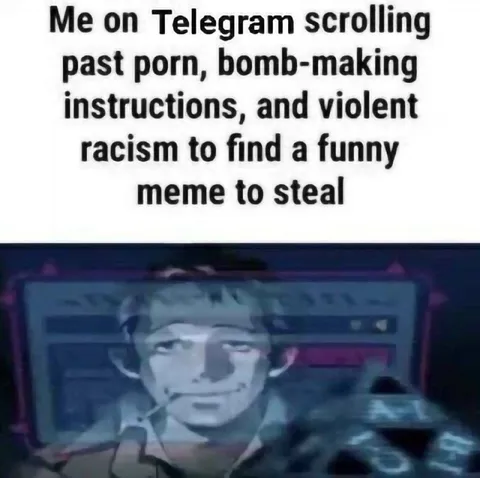 Scrolling Telegram for a Funny Meme