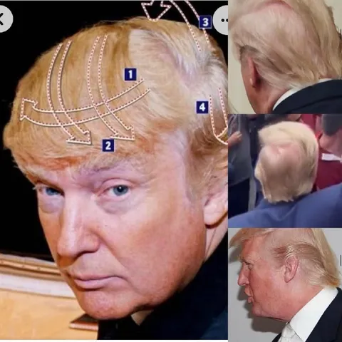Схема укладки волос Трампа