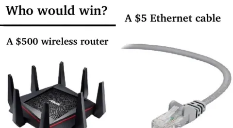 $500 Wireless Router vs Ethernet Cable
