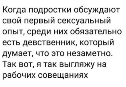 Девственник на рабочем совещании