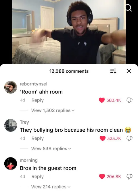 Room Reveal Comment Section