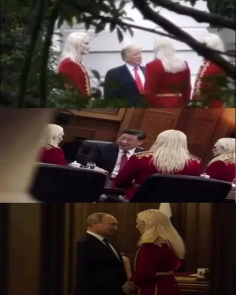 Трамп, Си и Путин с блондинками