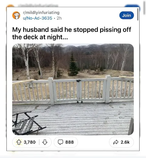 Stopped Peeing Off the Deck
