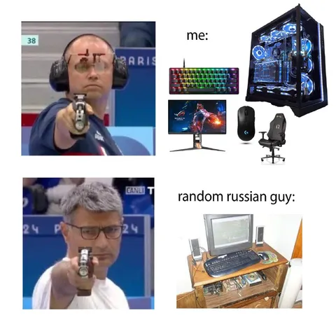Random Russian Guy Gaming Setup