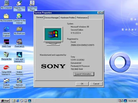 Windows 98 Sony VAIO Setup