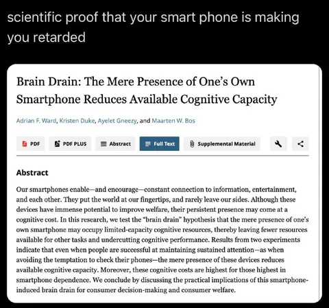 Smartphone Brain Drain Study