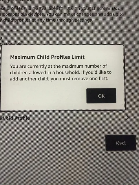Maximum Child Profiles Limit