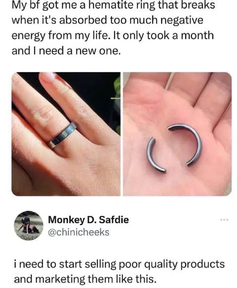 Hematite Ring Absorbs Negativity