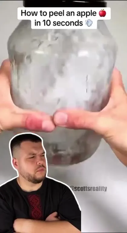 Как почистить яблоко за 10 секунд