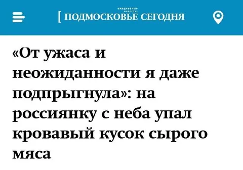 Кровавый кусок мяса с неба