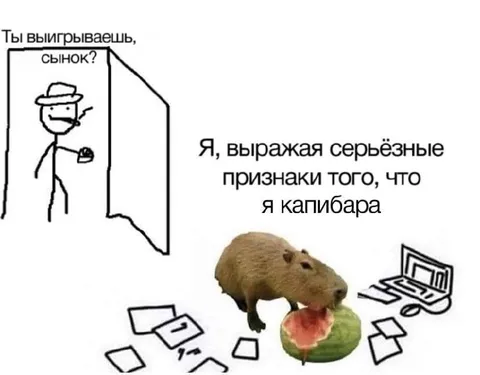 Серьёзные признаки капибары