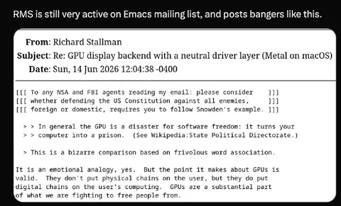 Richard Stallman Email About GPUs