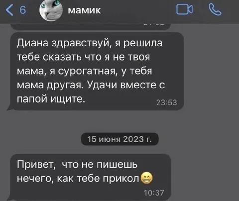 Суррогатная мама пишет Диане