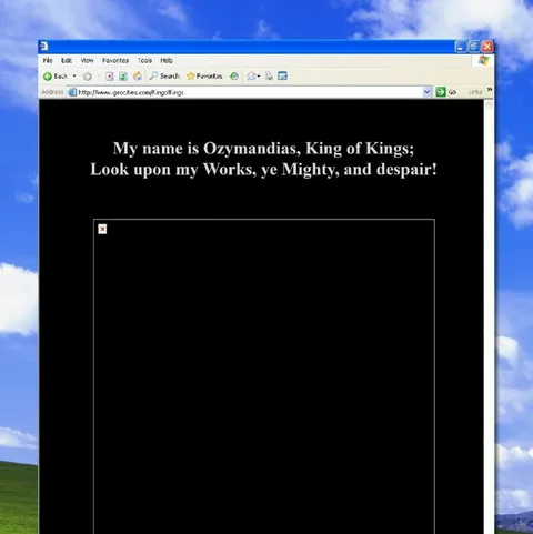 Ozymandias Broken Website