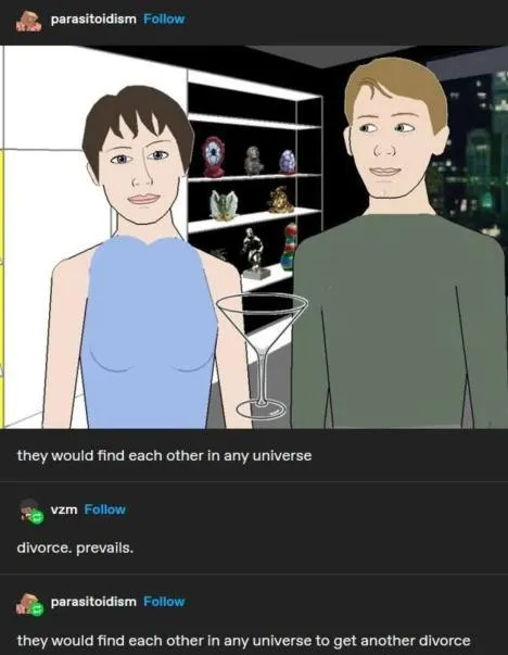 They Divorce in Every Universe
