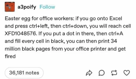 Excel Black Pages Office Prank