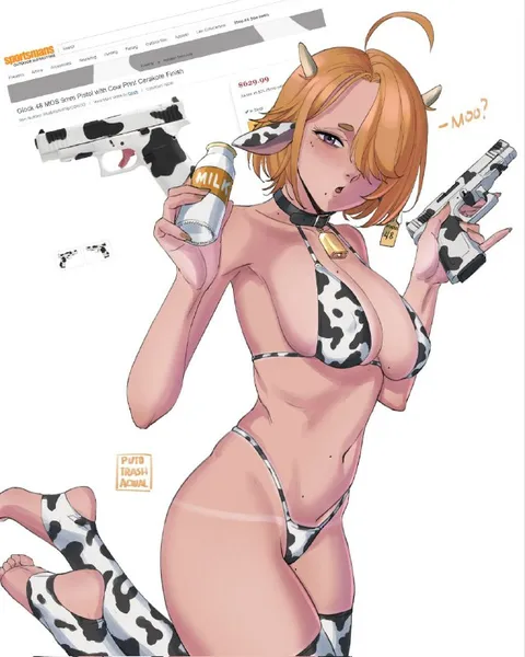 Cow Print Gun Cowgirl
