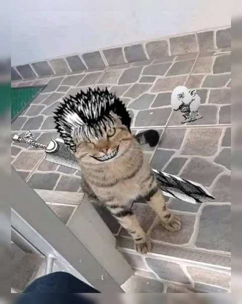 Кот-ёжик с мечом
