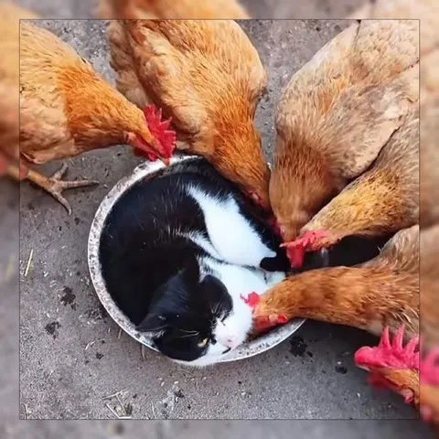 Кот среди кур