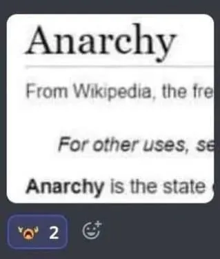 Anarchy Wikipedia Reaction