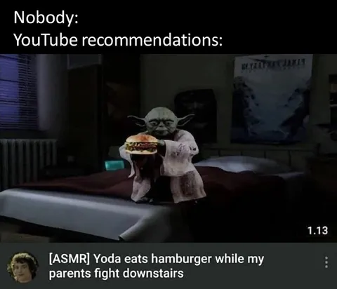 Yoda Eats Hamburger During Family Fight