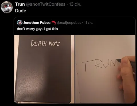 Trump Writes in the Death Note