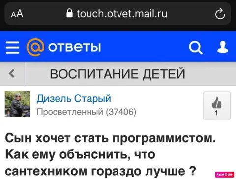 Сантехником лучше программиста