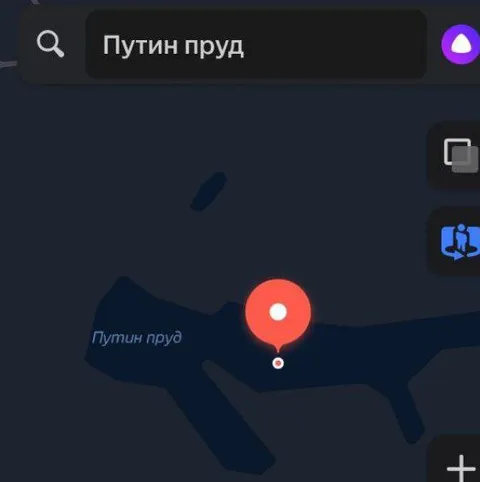 Путин пруд на карте