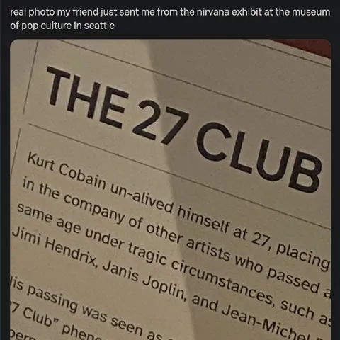 Kurt Cobain Joins the 27 Club