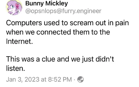 Computers Screaming at the Internet