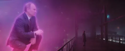 Гигантский Путин в тумане