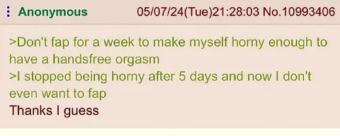 NoFap Backfires After Five Days
