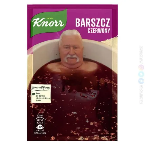 Lech Wałęsa w barszczu