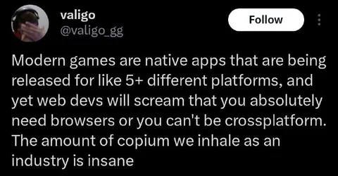 Modern Games and Web Dev Copium