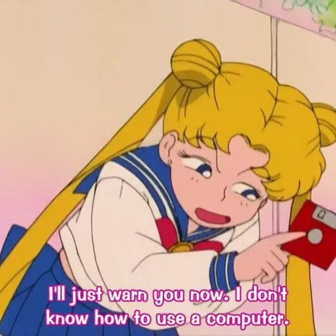 Sailor Moon Computer Warning