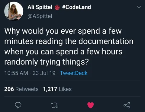 Read Documentation or Randomly Try Things