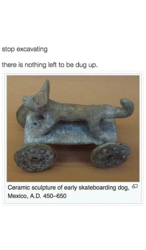 Ancient Skateboarding Dog