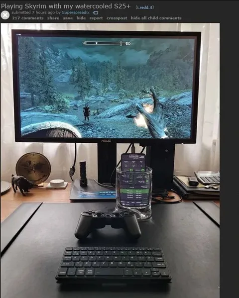 Watercooled S25+ Runs Skyrim