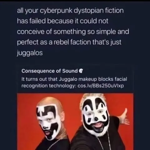 Juggalo Makeup Defeats Cyberpunk